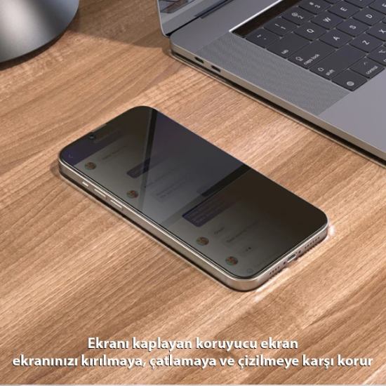 ALLY İPhone 13 Mini 3D Full Privacy Gizlilik Cam Ekran Koruyucu Anti-S