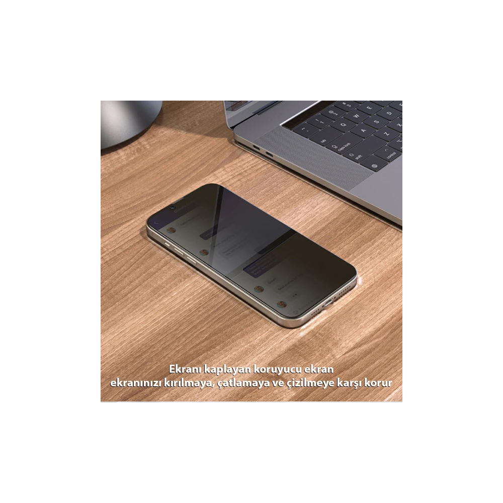 ALLY İPhone 13 Mini 3D Full Privacy Gizlilik Cam Ekran Koruyucu Anti-S