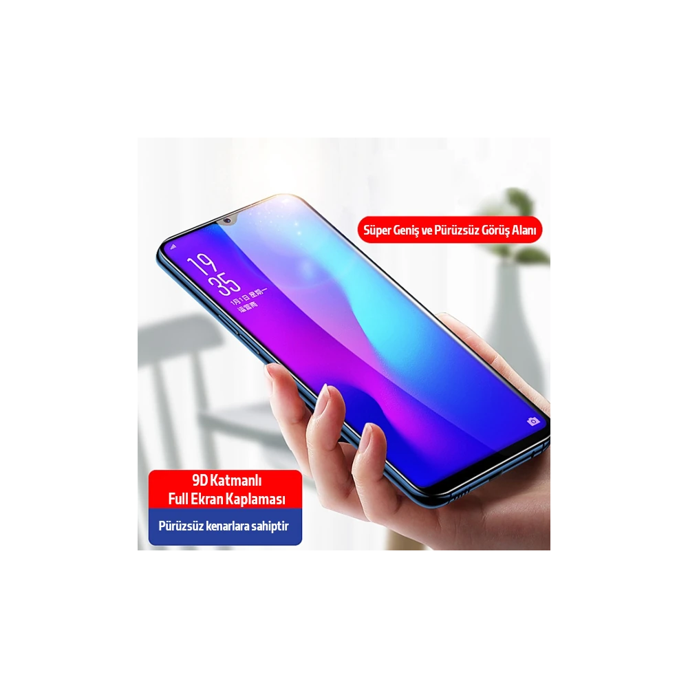 Ally Xiaomi Redmi 9 9D Full Glue Tempered Cam Ekran Koruyucu
