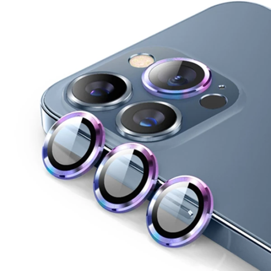 ALLY İPhone 13 Pro -13 Pro Max 3D Metal Çerçeveli Kamera Lens Koruyucu
