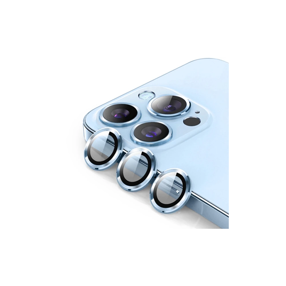ALLY İPhone 13 Pro -13 Pro Max 3D Metal Çerçeveli Kamera Lens Koruyucu