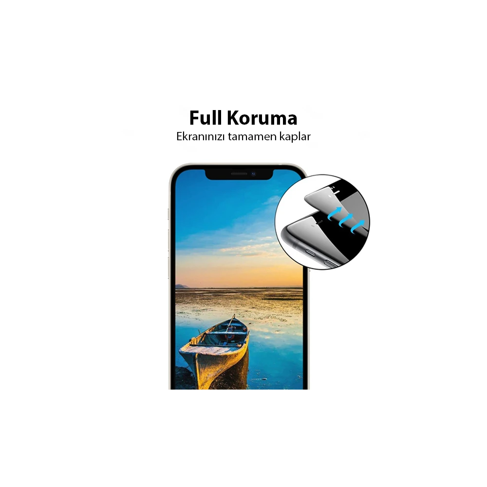Ally iPhone 13 Mini 5.4 9D Full Tempered Cam Ekran Koruyucu