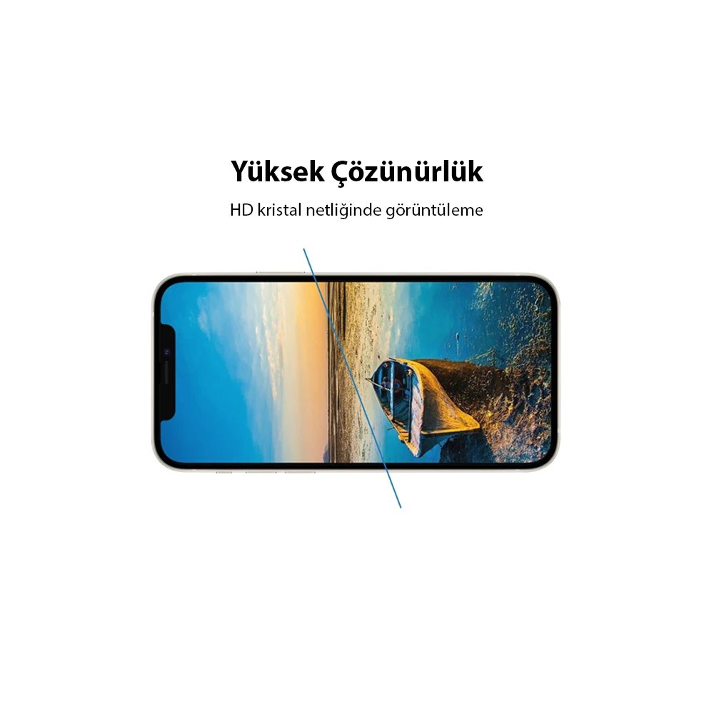 Ally iPhone 13 Mini 5.4 9D Full Tempered Cam Ekran Koruyucu