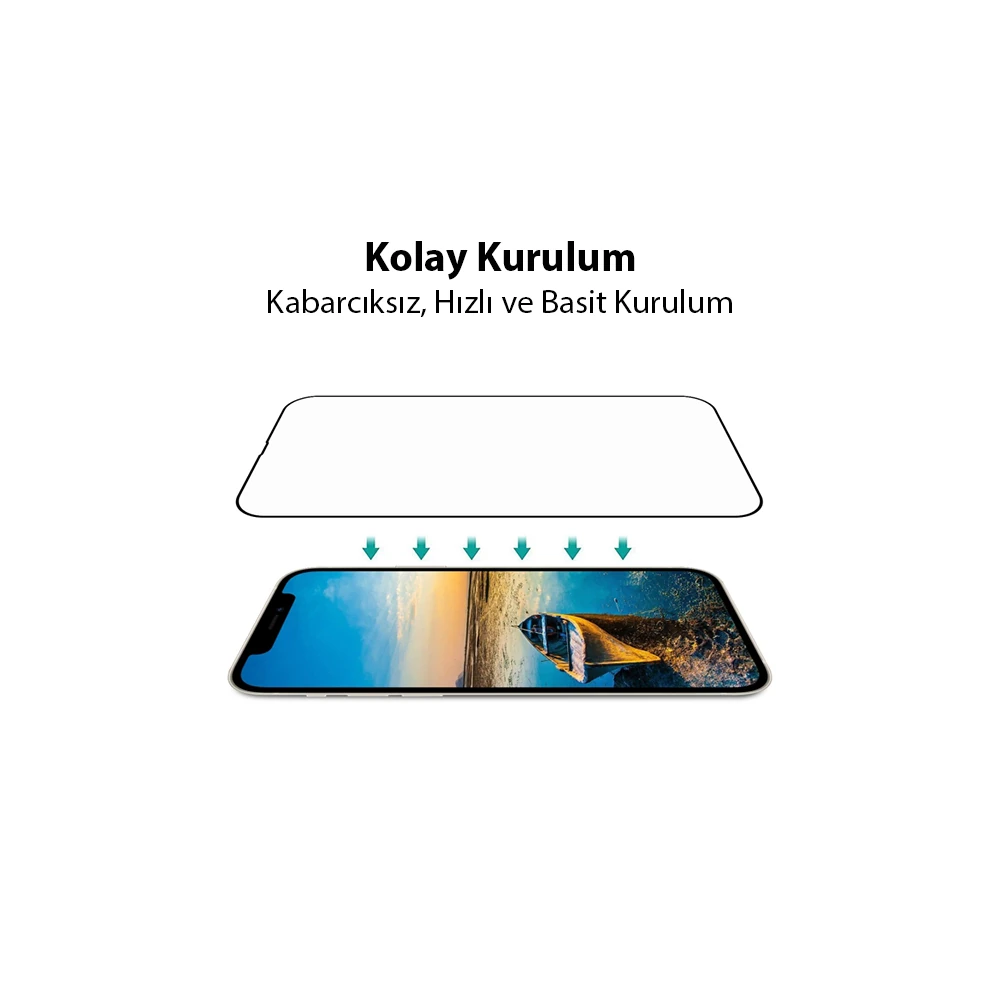 Ally iPhone 13 Mini 5.4 9D Full Tempered Cam Ekran Koruyucu