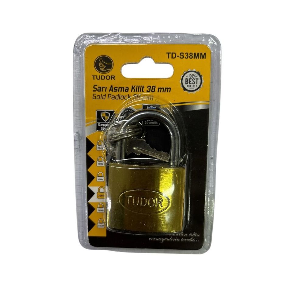 Ennalbur Tudor 38 mm Kısa Sarı Asma Kilit