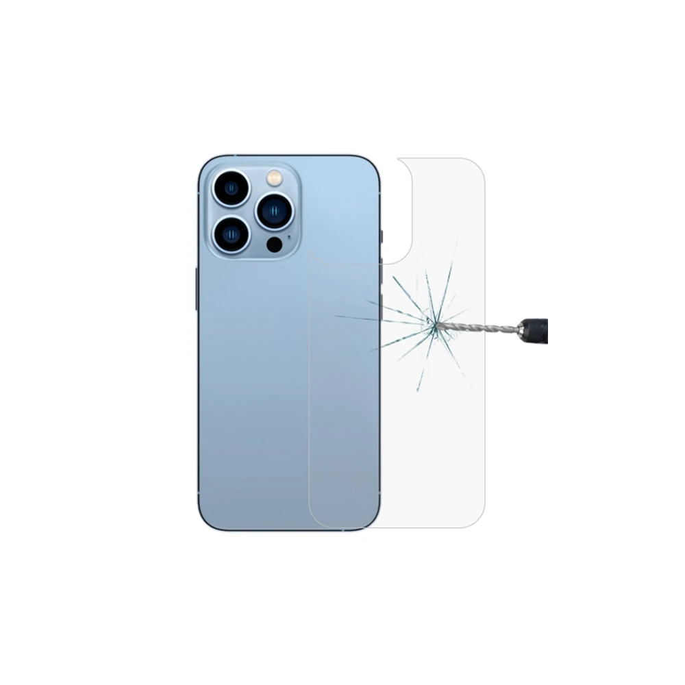 Ally iPhone 13 Pro Max 6.7 Tempered Şeffaf Arka Cam Koruyucu