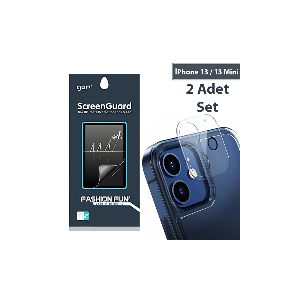 GOR İPhone 13 /13 Mini Best Full Tempered Cam Kamera Koruyucu 2Adet Se