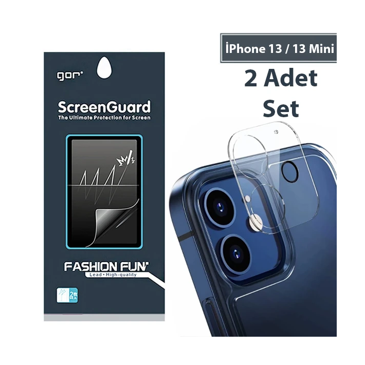 GOR İPhone 13 /13 Mini Best Full Tempered Cam Kamera Koruyucu 2Adet Se