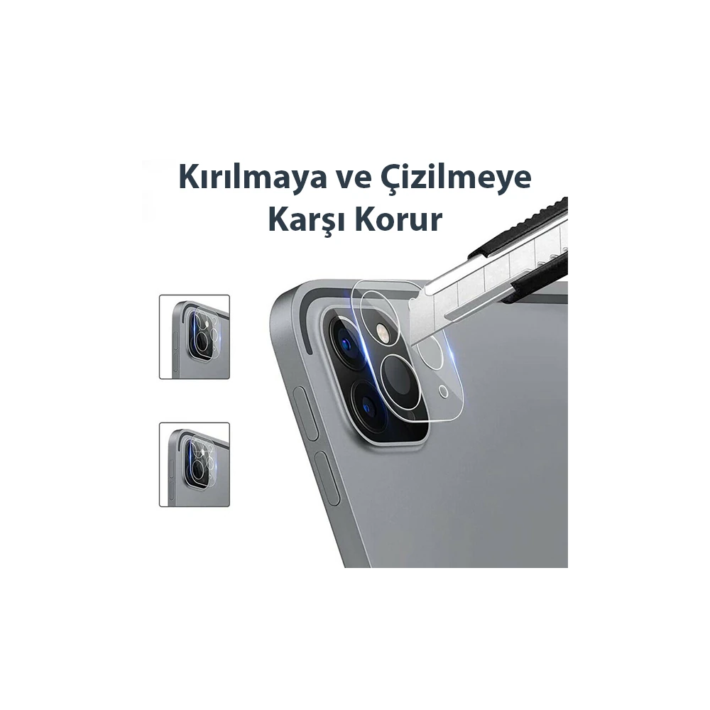 GOR iPad Pro 11 İPad Pro 12.9 2020-2021 3D Cam Kamera Koruyucu 2 SET