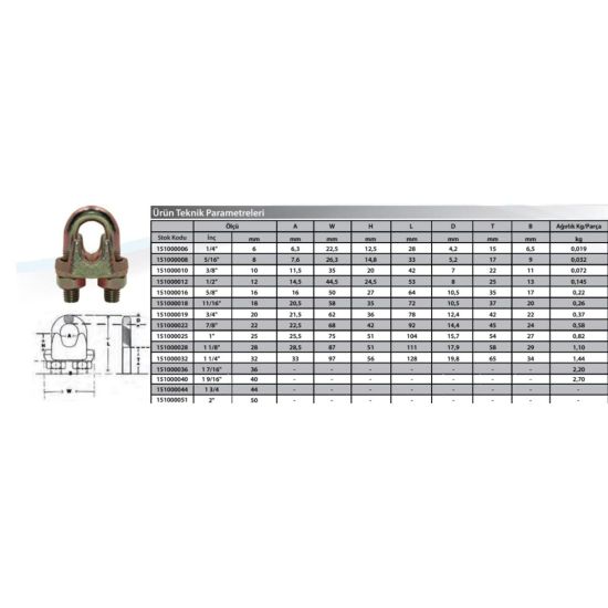 Ennalbur M12 Klemens ( 2 Adet )
