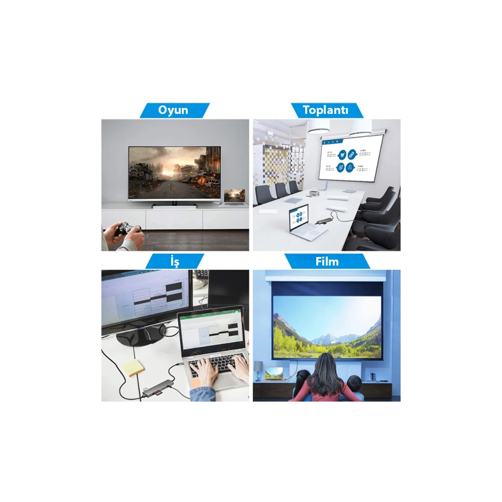 ALLY 9 İn1 Type C Hub 4k 30hz Hdmi Usb 3.0SdPD Adaptör