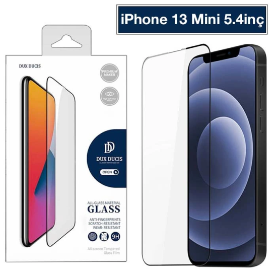 Dux Ducis iPhone 13 Mini 5.4inç Tempered Cam Ekran Koruyucu 10D Full K