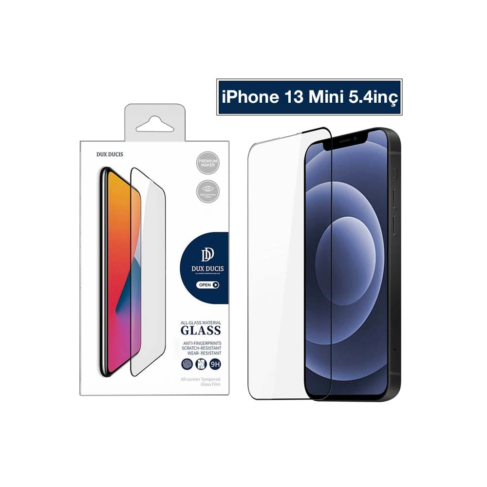 Dux Ducis iPhone 13 Mini 5.4inç Tempered Cam Ekran Koruyucu 10D Full K