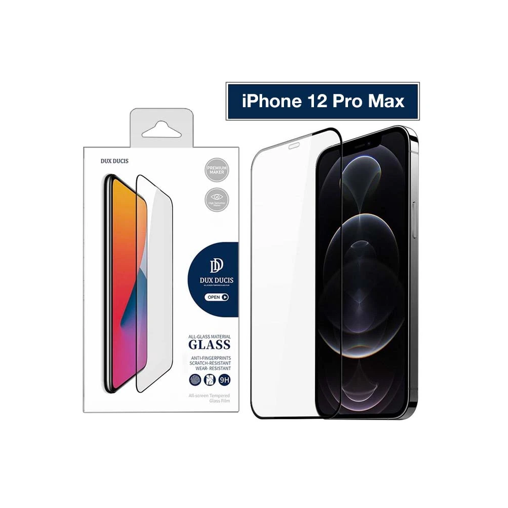 Dux Ducis iPhone 12 Pro Max 6.7inç Tempered Cam Ekran Koruyucu 10D Ful