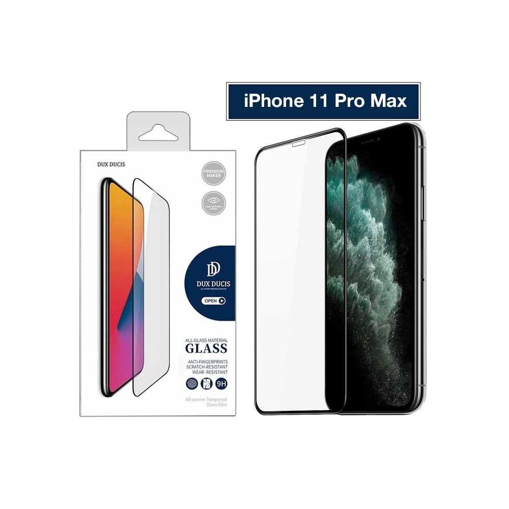 Dux Ducis iPhone 11 Pro Max Tempered Cam Ekran Koruyucu 10D Full Kapla