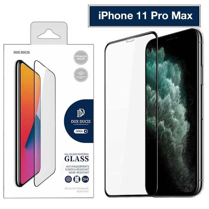 Dux Ducis iPhone 11 Pro Max Tempered Cam Ekran Koruyucu 10D Full Kapla