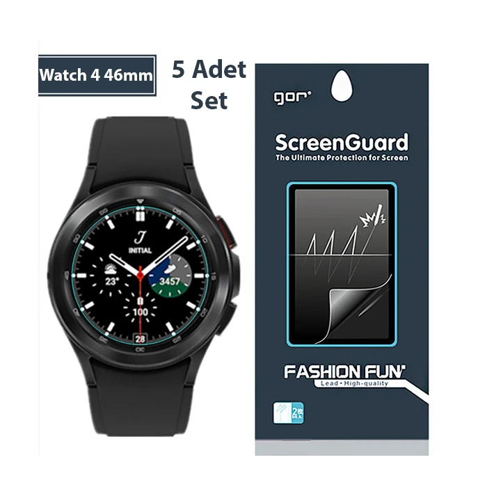 Gor Sm Galaxy Watch 4 46mm Darbe Emici Ekran Koruyucu 5 Adet Set