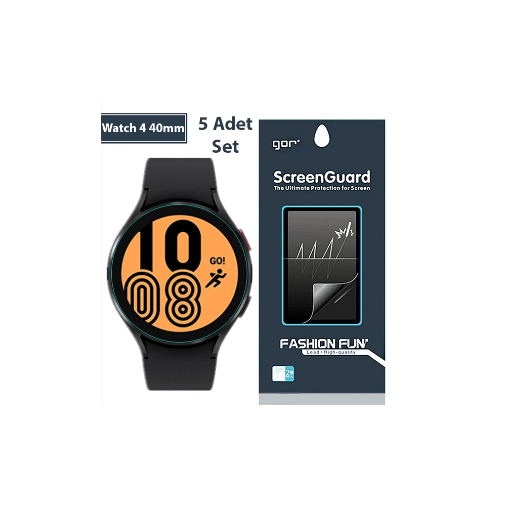 Gor Sm Galaxy Watch 4 40mm Darbe Emici Ekran Koruyucu 5 Adet Set