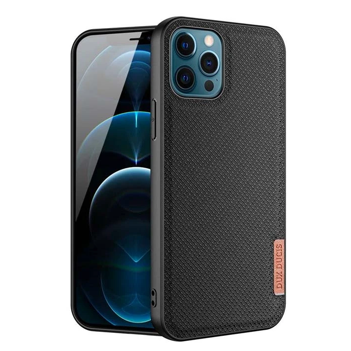 Dux Ducis Fino Serisi iPhone 12 Pro Max Kılıf Premium Dokuma Silikon K