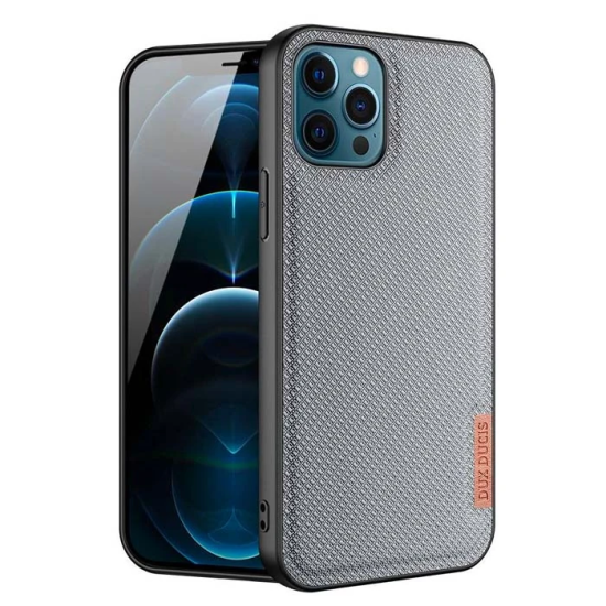 Dux Ducis Fino Serisi iPhone 12 Pro Max Kılıf Premium Dokuma Silikon K