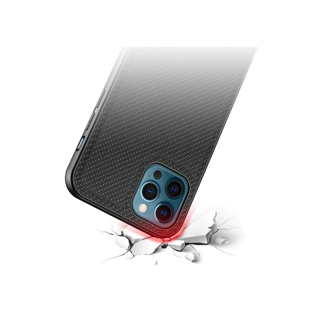 Dux Ducis Fino Serisi iPhone 12 Pro Max Kılıf Premium Dokuma Silikon K