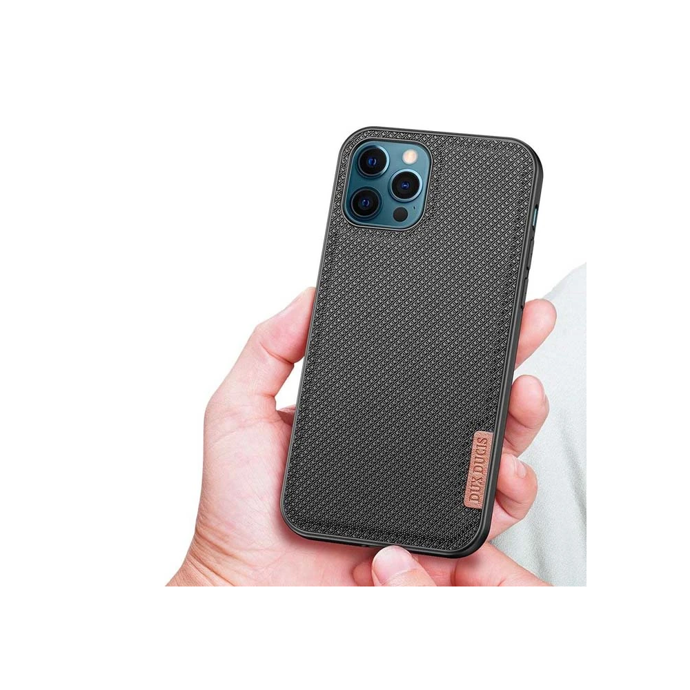 Dux Ducis Fino Serisi iPhone 12 Pro Max Kılıf Premium Dokuma Silikon K