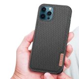 Dux Ducis Fino Serisi iPhone 12 Pro Max Kılıf Premium Dokuma Silikon K