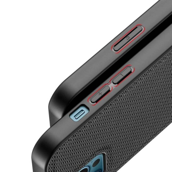Dux Ducis Fino Serisi iPhone 12 Pro Max Kılıf Premium Dokuma Silikon K