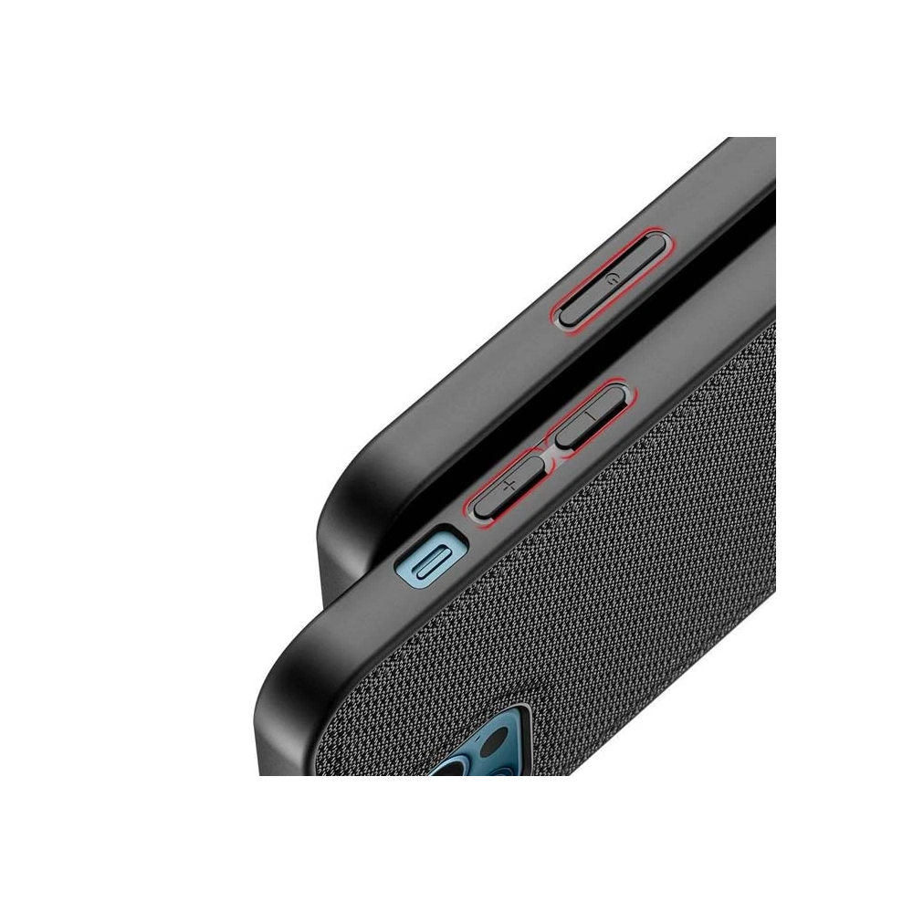 Dux Ducis Fino Serisi iPhone 12 Pro Max Kılıf Premium Dokuma Silikon K