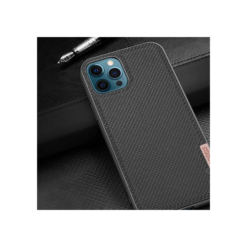 Dux Ducis Fino Serisi iPhone 12 Pro Max Kılıf Premium Dokuma Silikon K