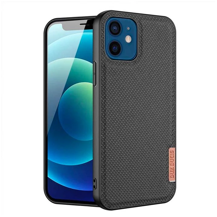 Dux Ducis Fino Serisi iPhone 12 -12 Pro 6.1inç Kılıf Premium Dokuma Si