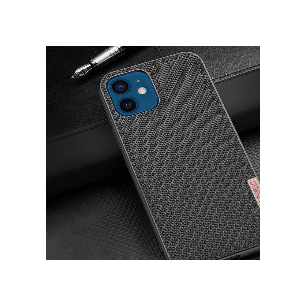 Dux Ducis Fino Serisi iPhone 12 -12 Pro 6.1inç Kılıf Premium Dokuma Si