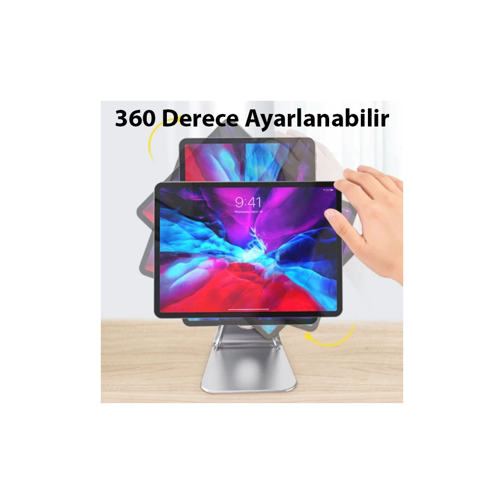 ALLY Metal Masa Üstü Standlı Mıknatıslı Tablet Telefon Tutucu