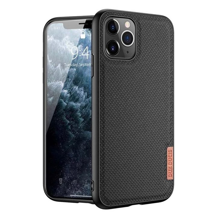 Dux Ducis Fino Serisi iPhone 11 Pro Max Kılıf Premium Dokuma Silikon K
