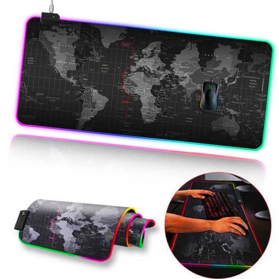 ALLY Dünya Desenli RGB Led Işıklı Oyuncu Mouse Pad 300*800*4MM