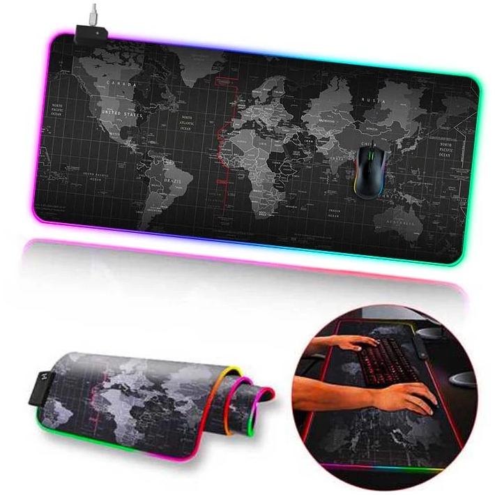ALLY Dünya Desenli RGB Led Işıklı Oyuncu Mouse Pad 300*800*4MM