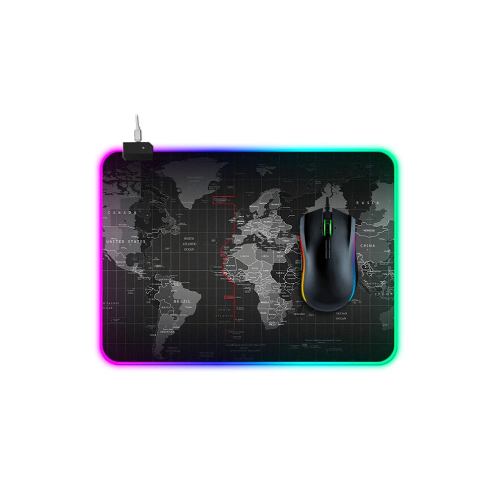 ALLY Dünya Desenli RGB Led Işıklı Oyuncu Mouse Pad 300*250*4MM