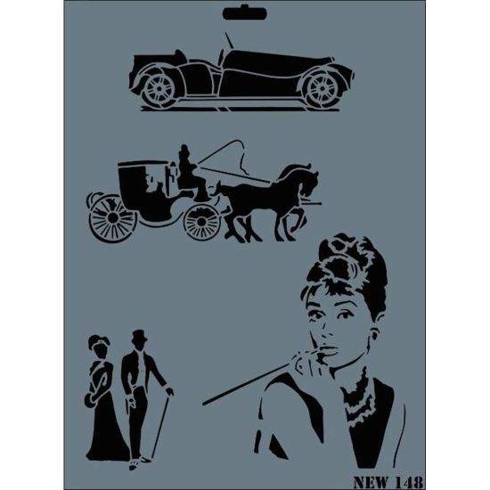 Rich New Seri N-148 Stencil 35x25 cm