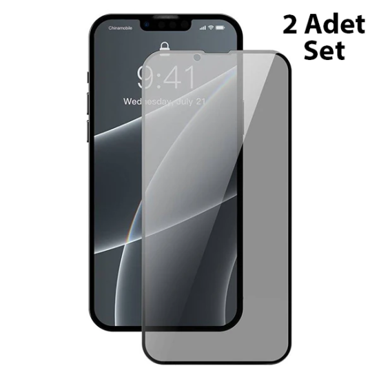 Baseus iPhone 13 Mini 0.23mm Gizlilik Hayalet Full Ekran Koruyucu 2 Ad