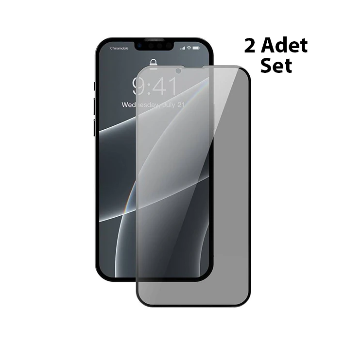 Baseus iPhone 13 Mini 0.23mm Gizlilik Hayalet Full Ekran Koruyucu 2 Ad