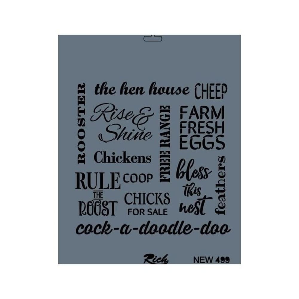 Rich New Seri N-499 Stencil 35x25 cm