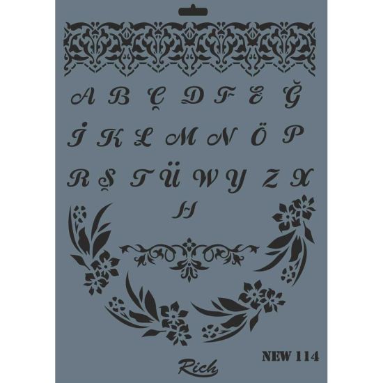 Rich New Seri N-114 Stencil 35x25 cm