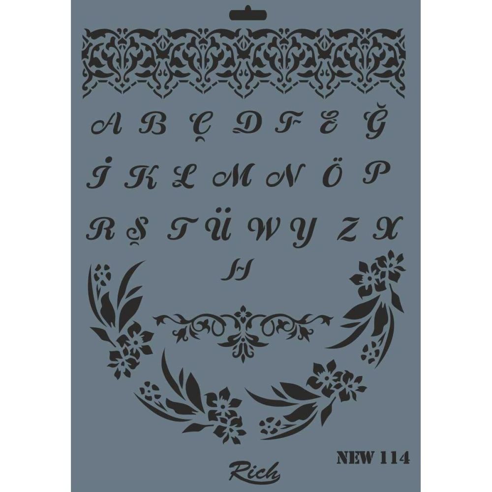 Rich New Seri N-114 Stencil 35x25 cm