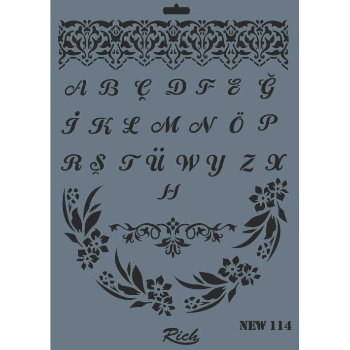 Rich New Seri N-114 Stencil 35x25 cm