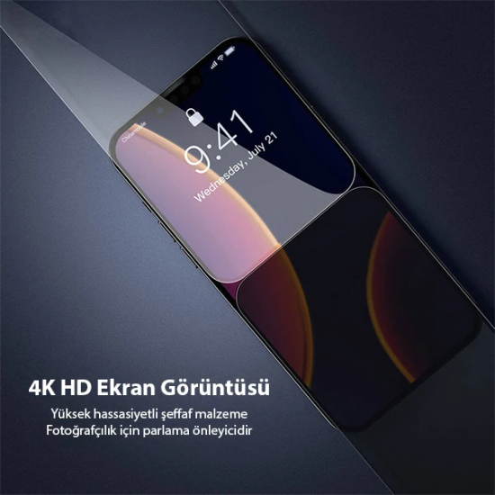 Baseus iPhone 13 Mini 0.23mm Gizlilik Hayalet Full Ekran Koruyucu 2 Ad