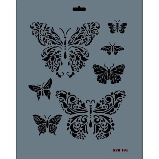 Rich New Seri N-104 Stencil 35x25 cm