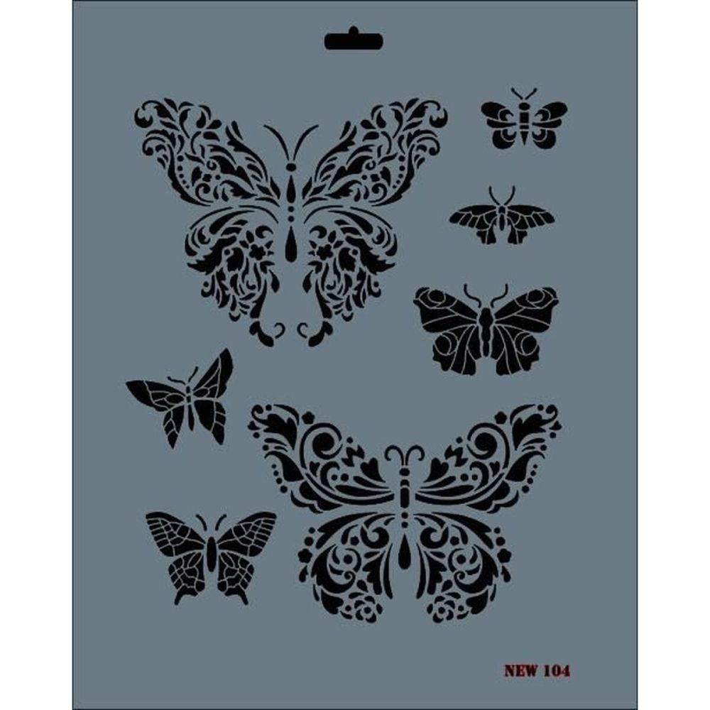 Rich New Seri N-104 Stencil 35x25 cm