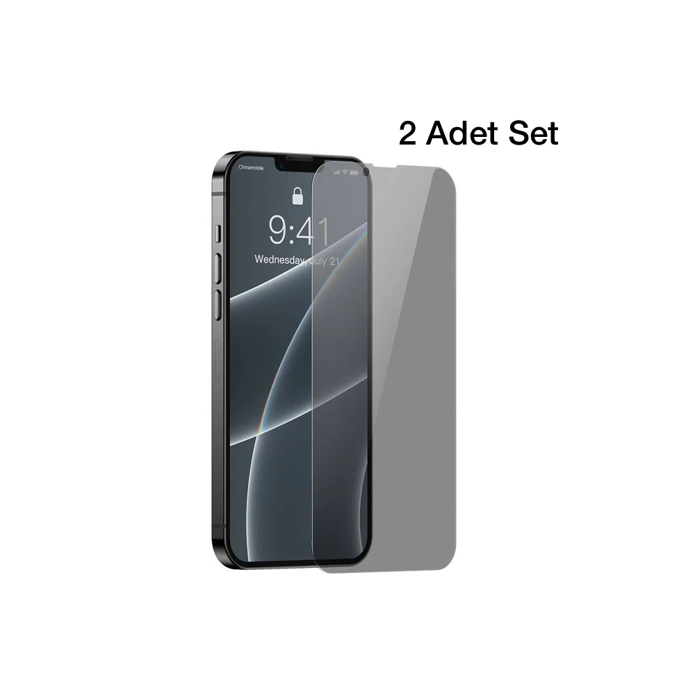 Baseus iPhone 13 Mini Privacy Hayalet Cam Ekran Koruyucu 2 Adet Set