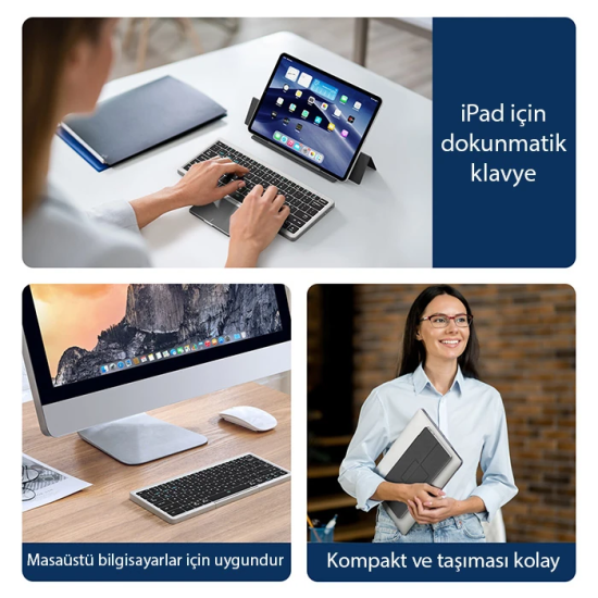 Dux Ducis Universal OK Series Kablosuz Bluetooth Klavye Touchpad Kılıf