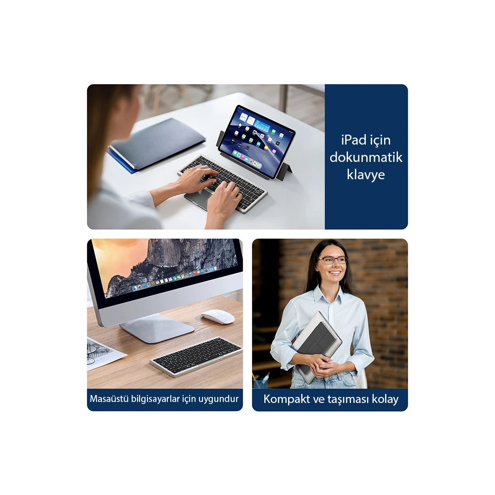 Dux Ducis Universal OK Series Kablosuz Bluetooth Klavye Touchpad Kılıf